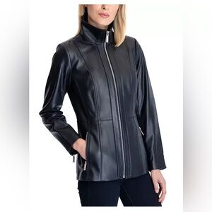 Michael Kors leather zip jacket